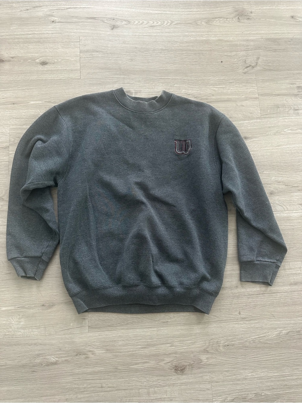 Vintage Wilson Men's Charcoal Crewneck Sweatshirt